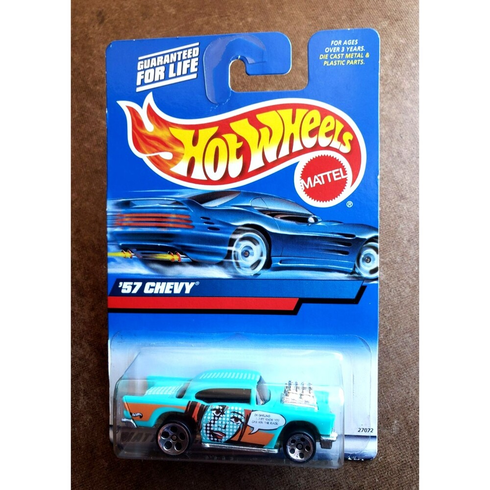 Vintage 2000 Hot Wheels '57 CHEVY CHEVROLET Turquoise 105 UNPAINTED BASE VARIANT